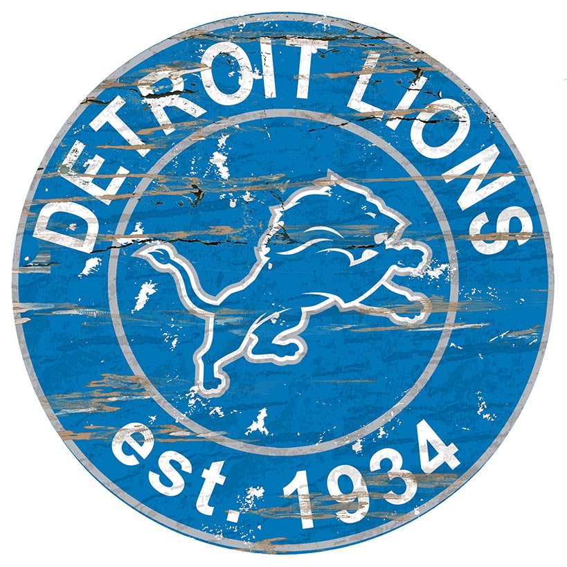 NFL Round Heritage Logo Sign 12"