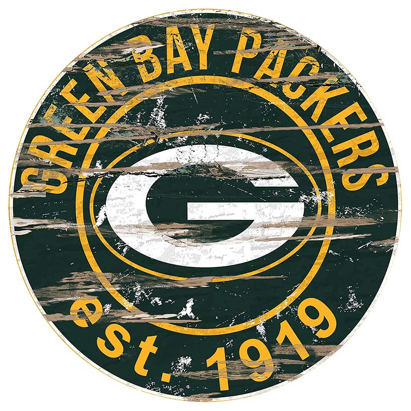 NFL Round Heritage Logo Sign 12"
