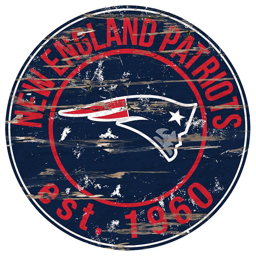 NFL Round Heritage Logo Sign 12"
