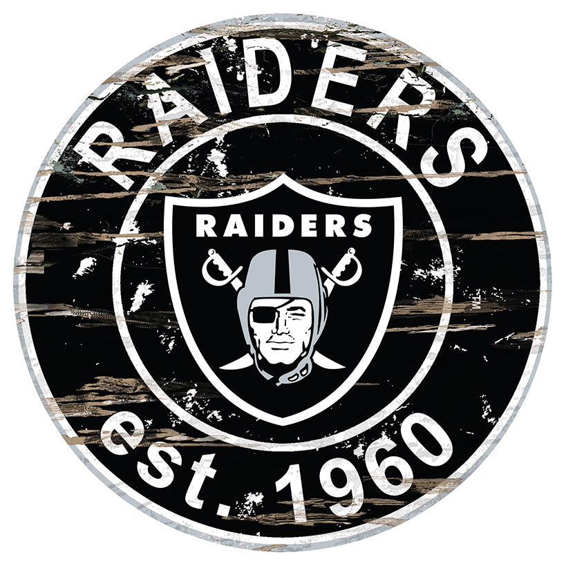 NFL Round Heritage Logo Sign 12"