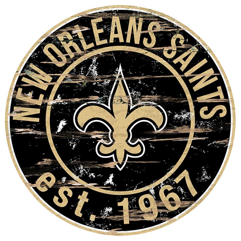 NFL Round Heritage Logo Sign 12"