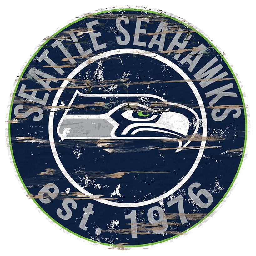 NFL Round Heritage Logo Sign 12"