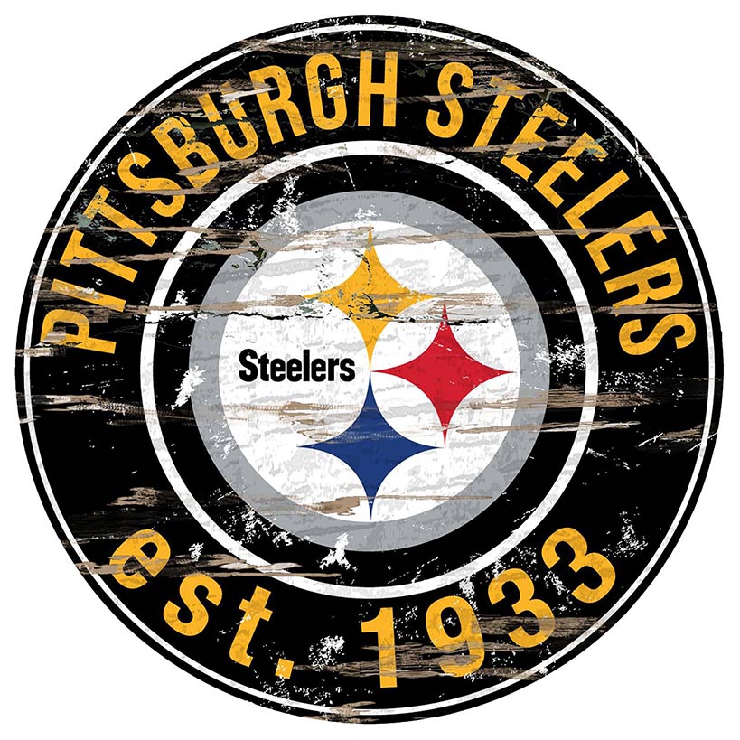 NFL Round Heritage Logo Sign 12"