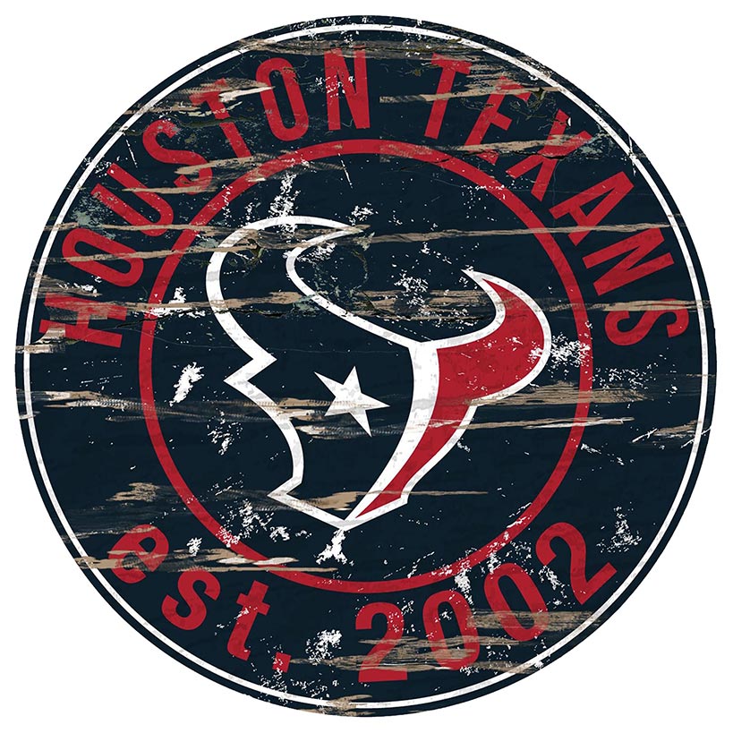 NFL Round Heritage Logo Sign 12"