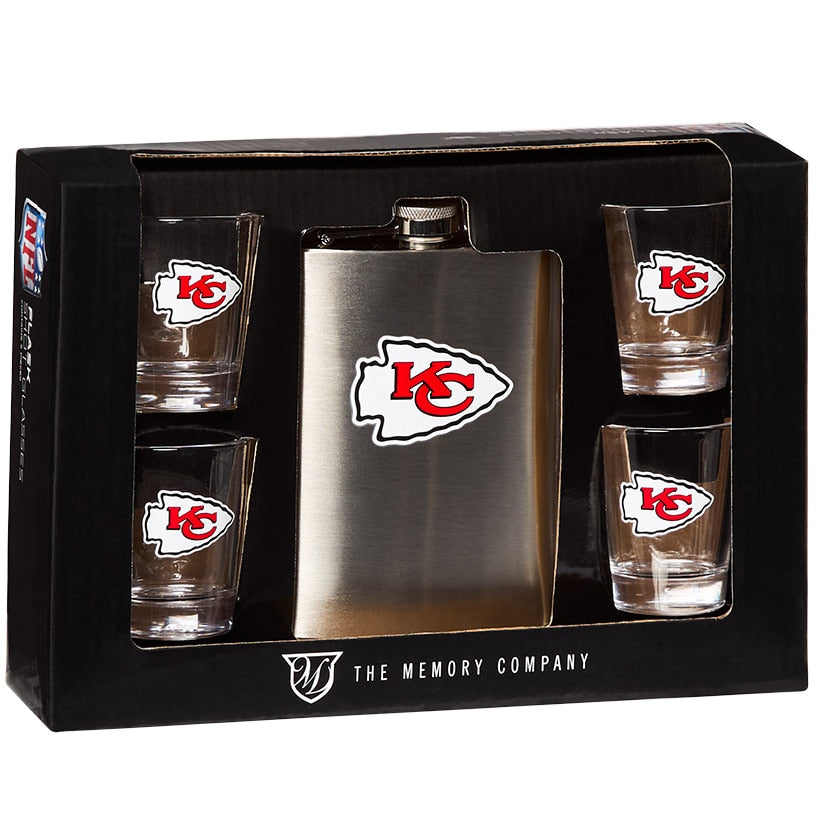 NFL Flask and Shot Glass Gift Set