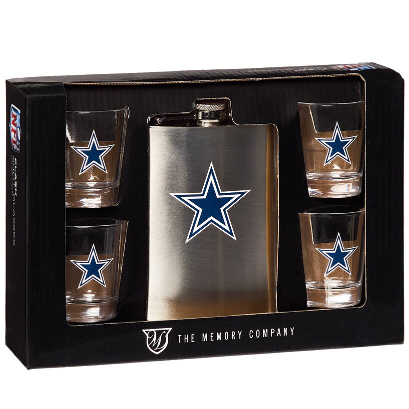 NFL Flask and Shot Glass Gift Set