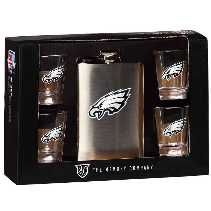 NFL Flask and Shot Glass Gift Set