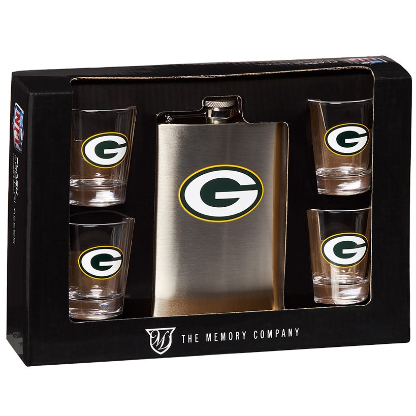 NFL Flask and Shot Glass Gift Set