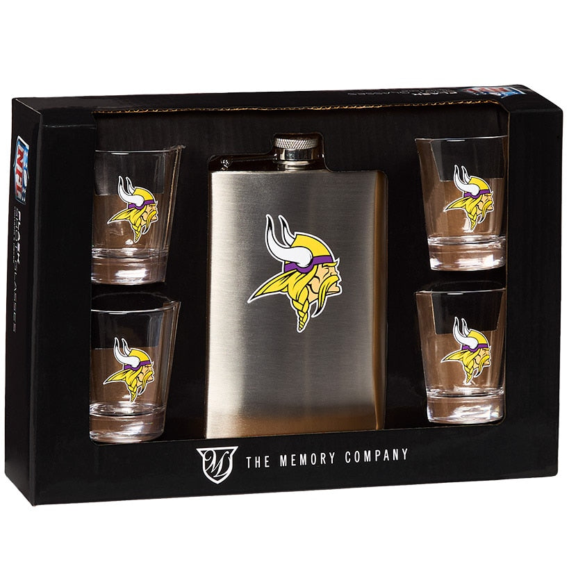 NFL Flask and Shot Glass Gift Set