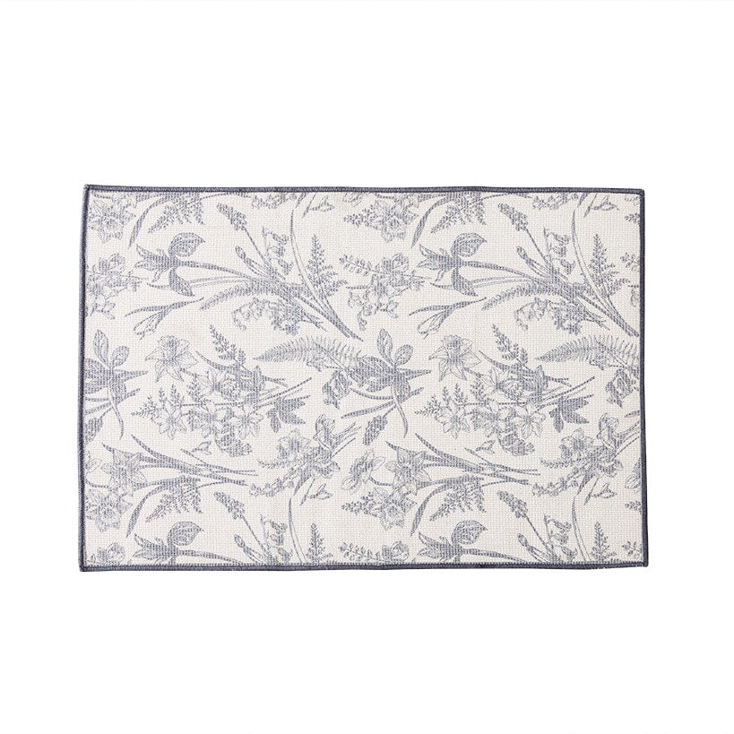 Natural Floral Machine Washable Runner