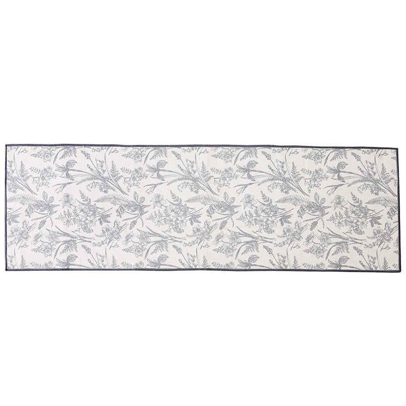 Natural Floral Machine Washable Runner