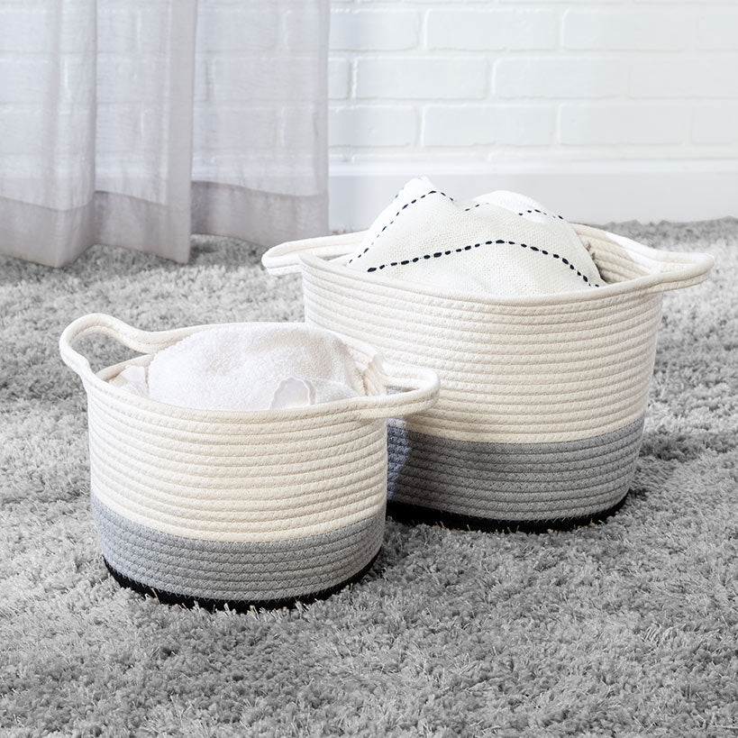 Nesting Cotton Rope Storage Basket Set
