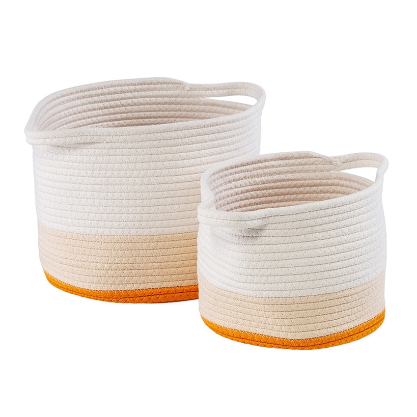 Nesting Cotton Rope Storage Basket Set
