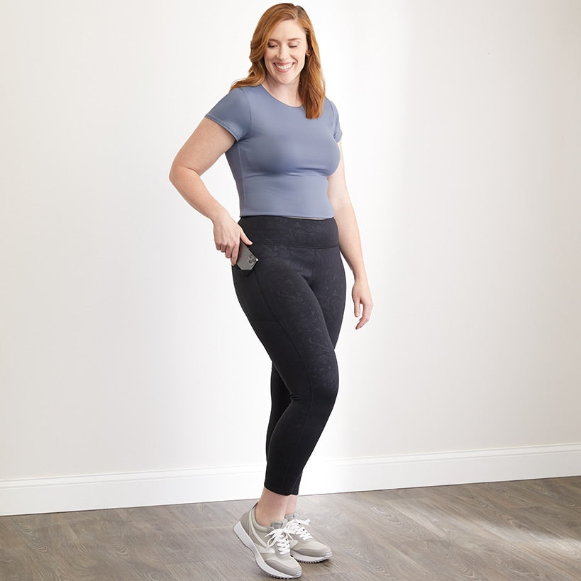 Nicole Miller Women's 7/8 Length Yoga Leggings with Pockets