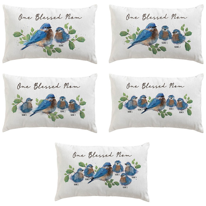 Personalized One Blessed Mom Lumbar Pillow