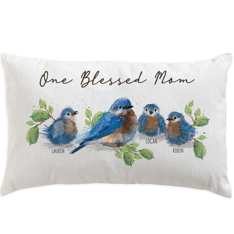 Personalized One Blessed Mom Lumbar Pillow