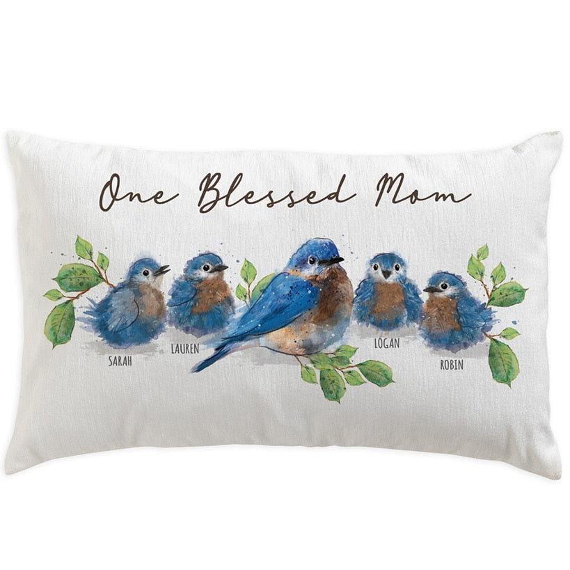 Personalized One Blessed Mom Lumbar Pillow