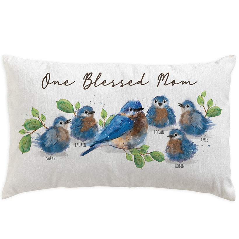 Personalized One Blessed Mom Lumbar Pillow