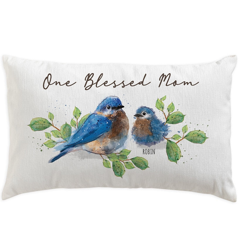 Personalized One Blessed Mom Lumbar Pillow