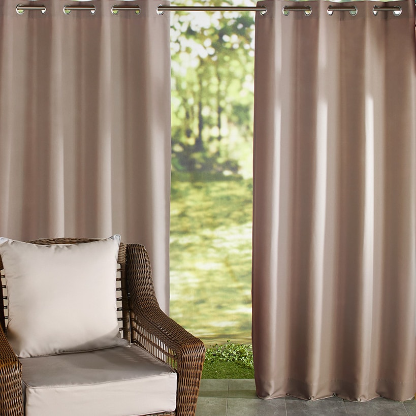 Outdoor Cabana Stripe or Solid Curtain