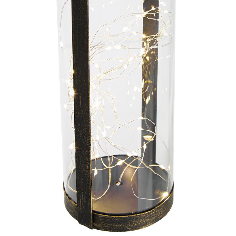 Decorative Wall Sconce With Fairy Lights - Black, Rustic Copper, or White
