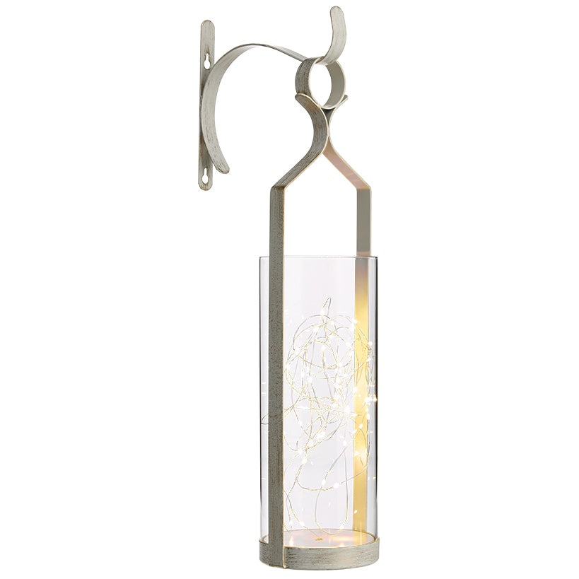 Decorative Wall Sconce With Fairy Lights - Black, Rustic Copper, or White