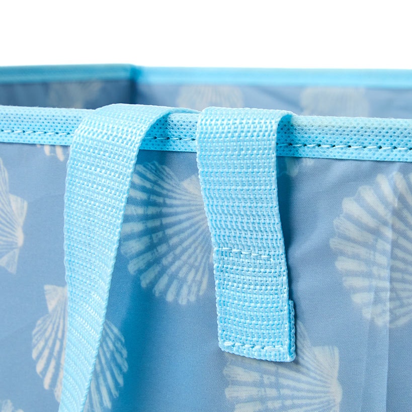 Home Storage Tote Bin with Mesh - Flip Flop or Shell Print