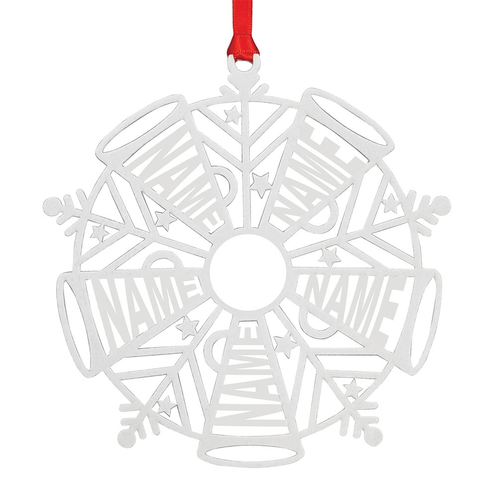 Personalized Snowflake Ornament White Wood