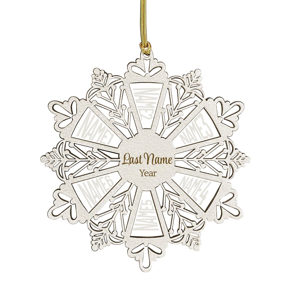 Personalized Snowflake Ornament White Wood