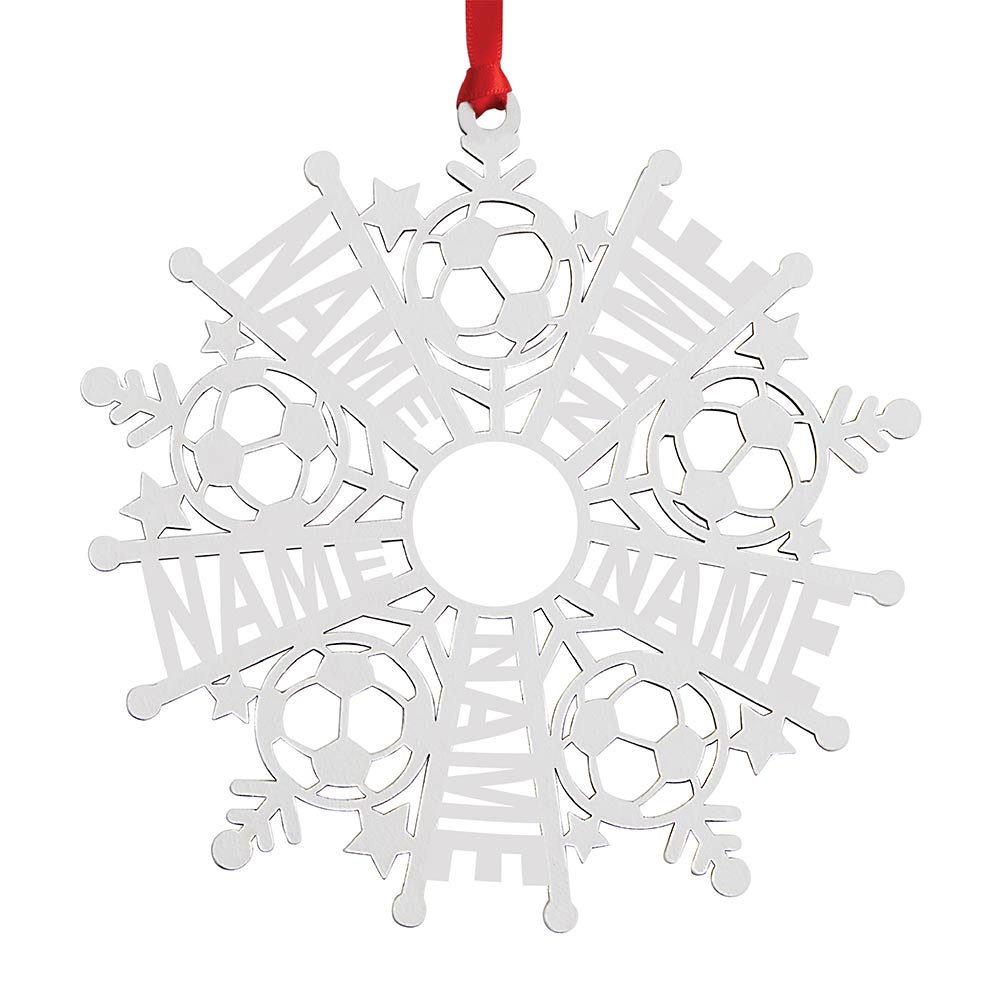 Personalized Snowflake Ornament White Wood