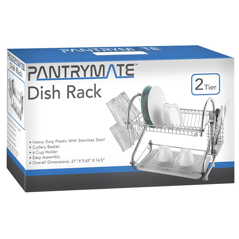 PantryMate 2-Tier 16" Chrome Dish Rack