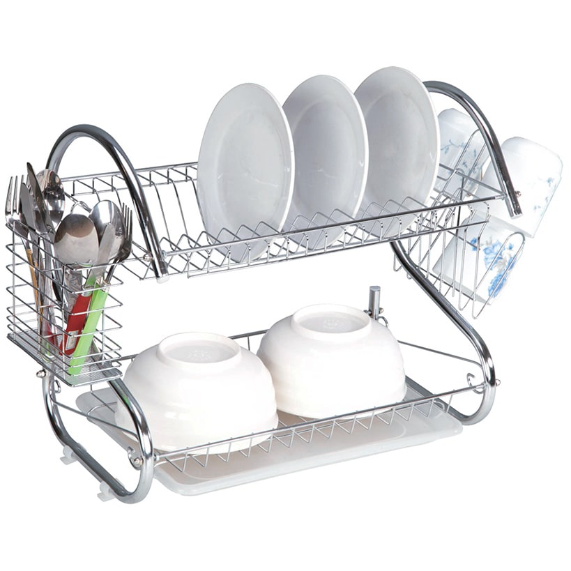 PantryMate 2-Tier 16" Chrome Dish Rack