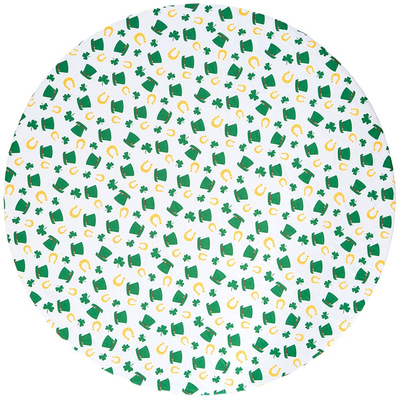 St Patrick's Day Round Vinyl Easy Fit Tablecloth Fits 36" to 48" dia