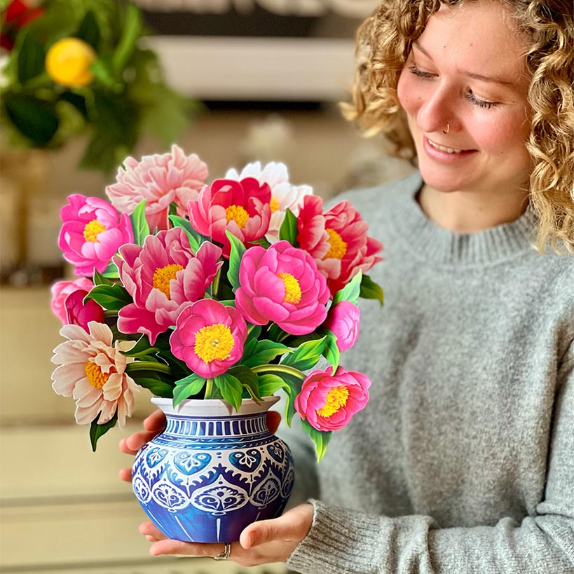 Peony Paradise Pop-Up Flower Bouquet Card