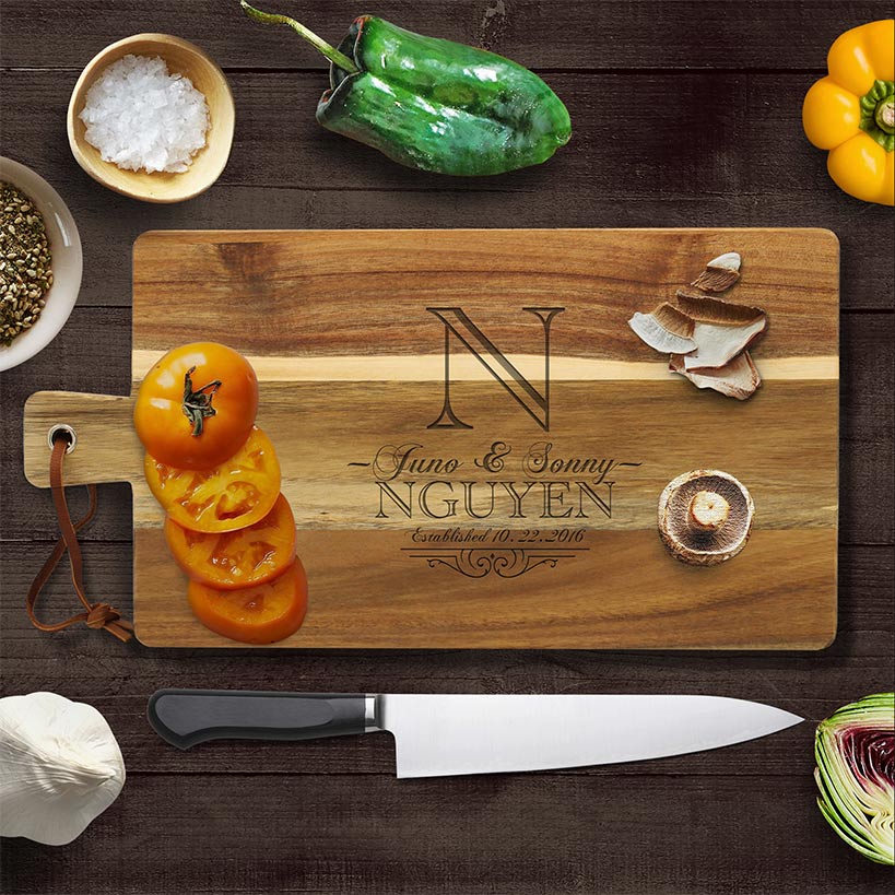Personalized Acacia Wood Cutting Boards