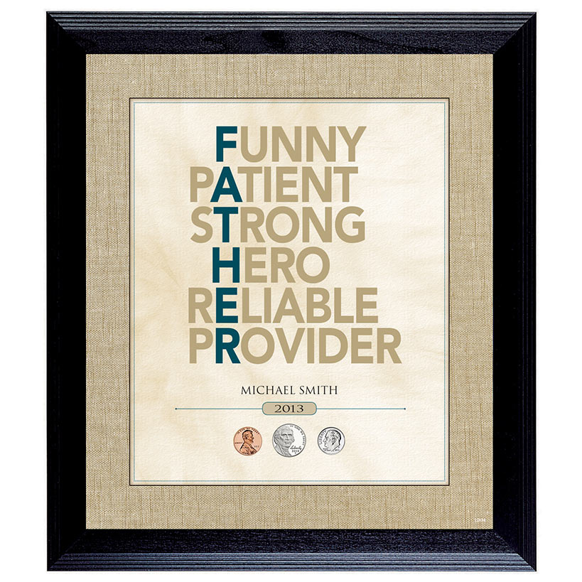 Personalized Mother or Father Framed Coin Art
