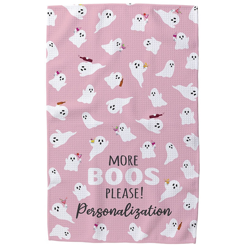 Personalized More Boos Please Waffle Tea Towel