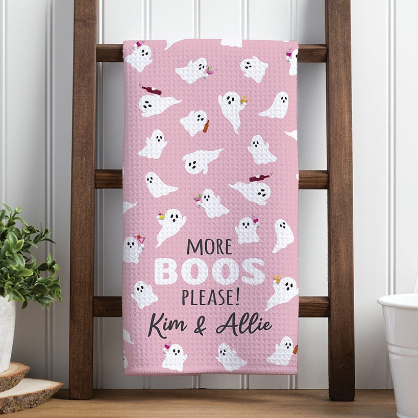 Personalized More Boos Please Waffle Tea Towel
