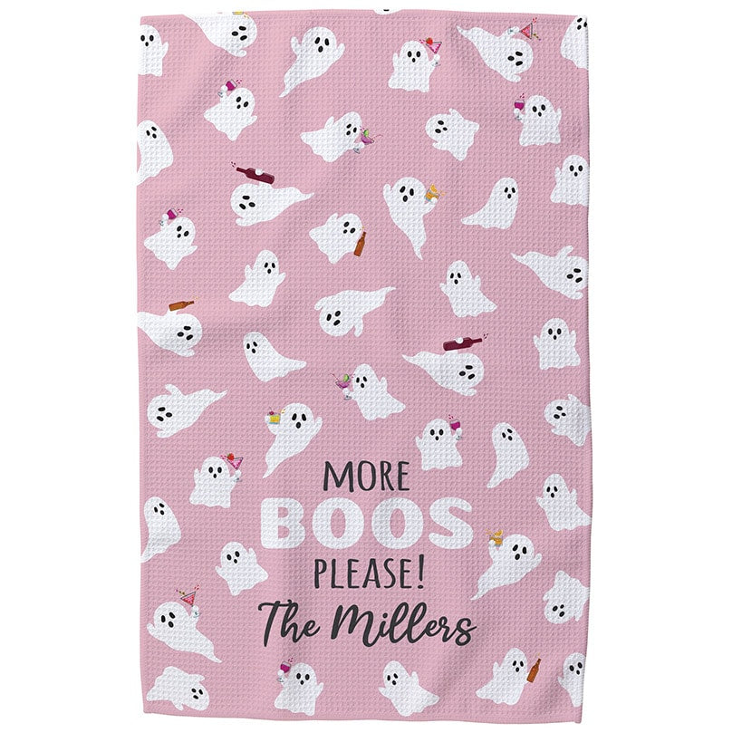 Personalized More Boos Please Waffle Tea Towel