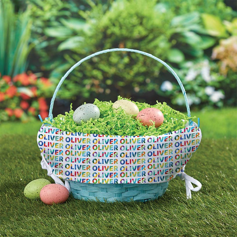 Personalized Easter Wicker Basket with Liner