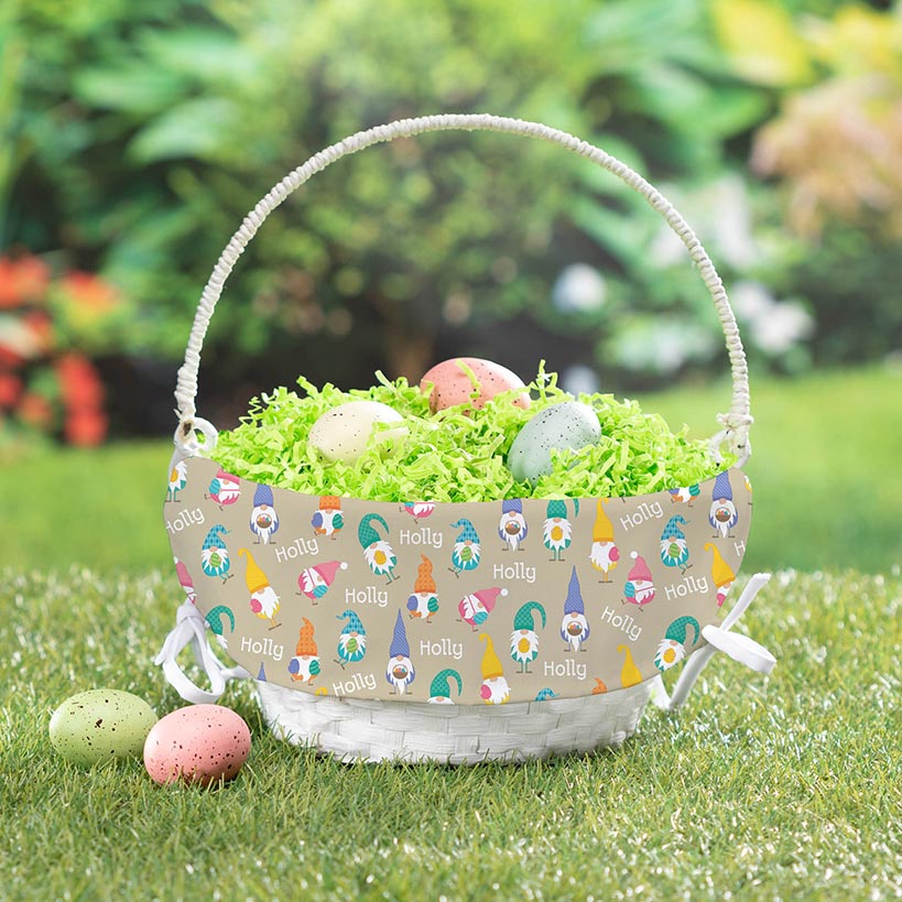 Personalized Easter Wicker Basket with Liner