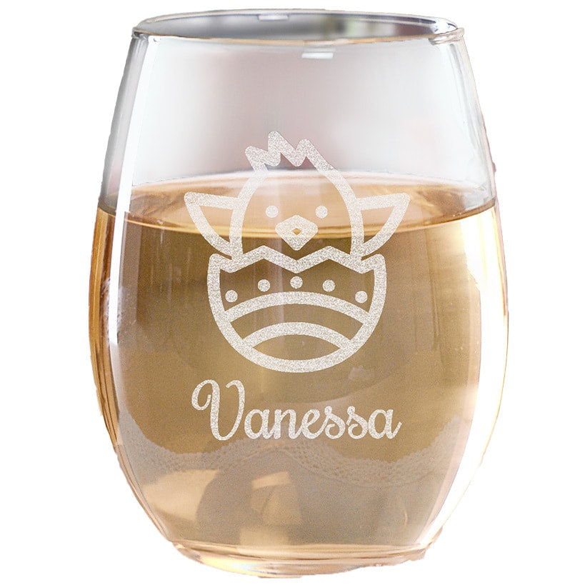 Personalized Easter Stemless Wine Glass