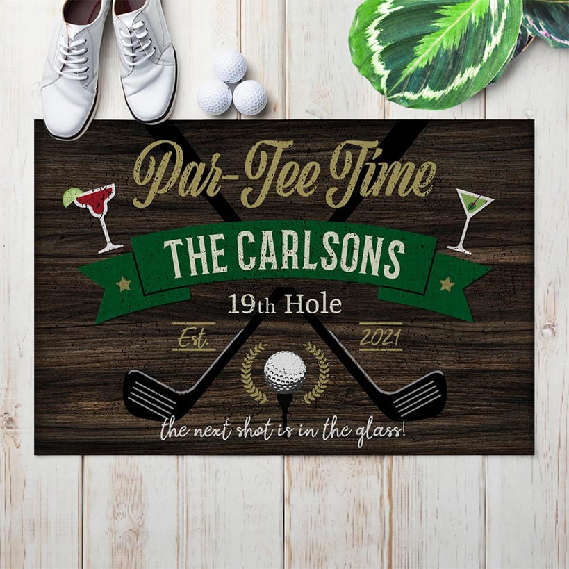 Personalized Golfer's Novelty Doormat