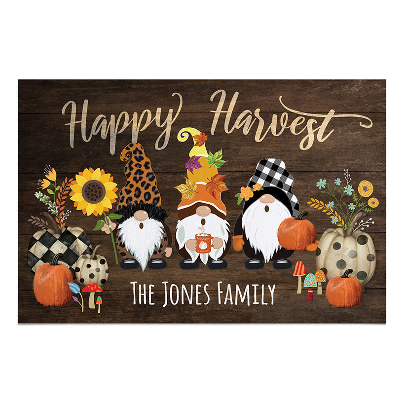 Personalized Harvest Gnome Doormat