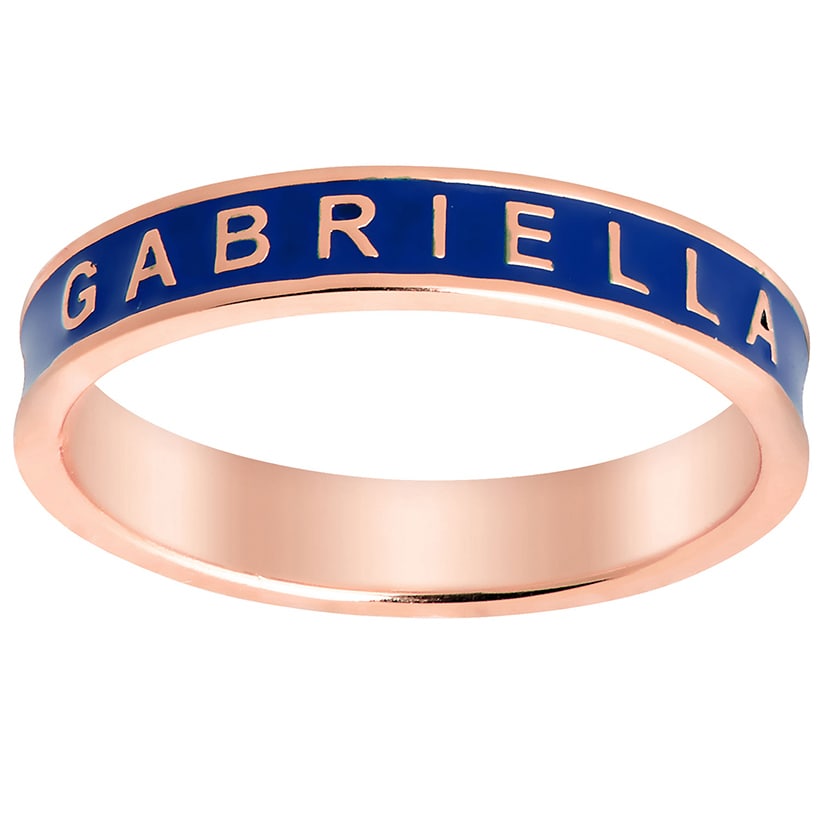 Personalized Plated Enamel Name Band Ring