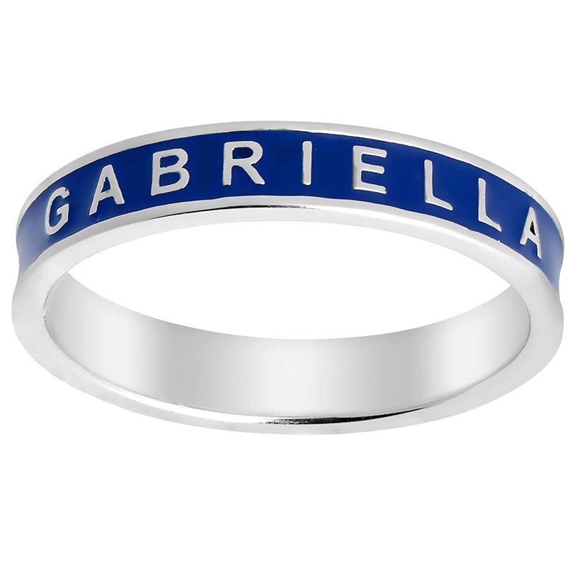 Personalized Plated Enamel Name Band Ring