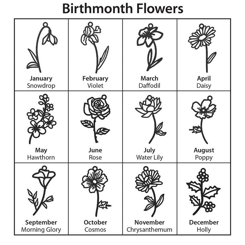 Personalized Birth Month Flower Necklace