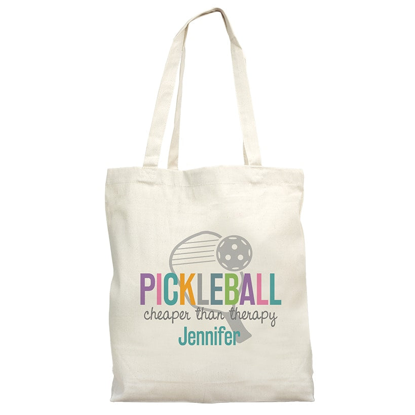 Personalized Pickleball Cheaper Than Therapy Canvas Tote Bag