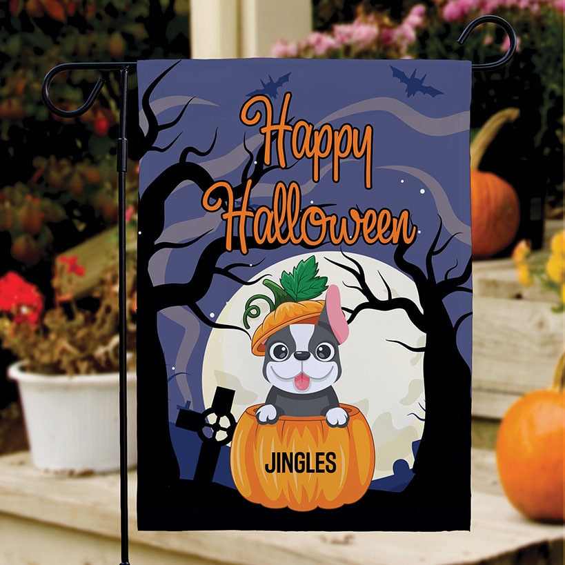 Personalized Pumpkin Pets Halloween Double-Sided Flag