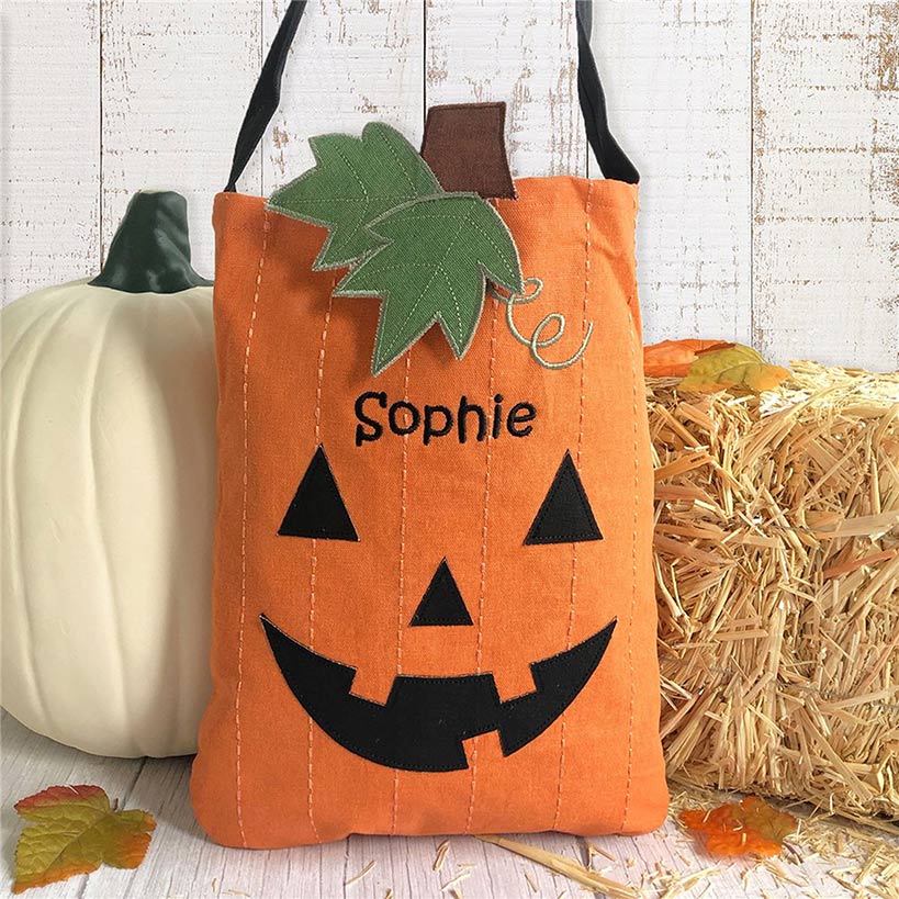 Personalized Halloween Pumpkin Trick or Treat Bag